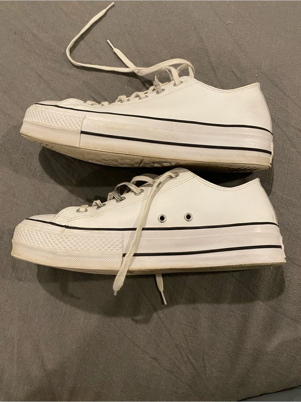 Converse leather platform sneakers